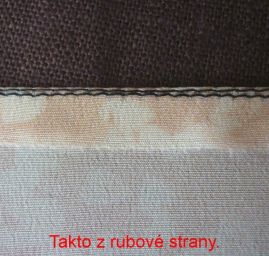 Látku prešijeme tesne pri kraji predným stehom