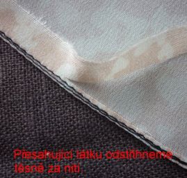 Presahujúcu látku odstrihneme tesne za niťou