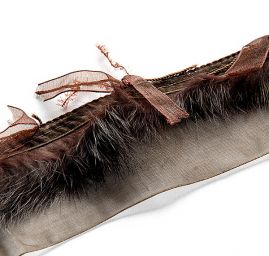 Efektné porta mašličky / imitácia kožušiny hnedá