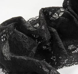 Krajka elastická černá široká 16 cm