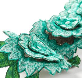 Stuha porta vzdušná výšivka květ