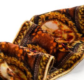 Stuha samet tisk madona rezavohnědá