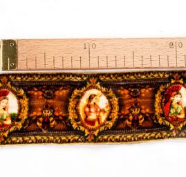 Stuha samet tisk madona rezavohnědá