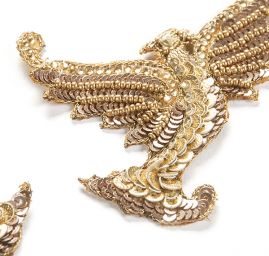 Zvířecí aplikace ptáčci levá pravá zlaté barvy