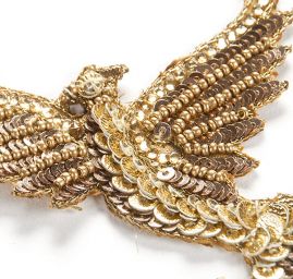 Zvířecí aplikace ptáčci levá pravá zlaté barvy