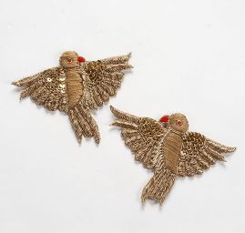 Zvířecí aplikace barevní papoušci béžová