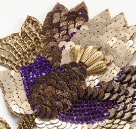 Aplikace páv/velký květ fialový