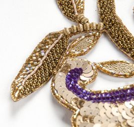 Aplikace páv/velký květ fialový