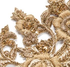Květinová aplikace párová zlatá