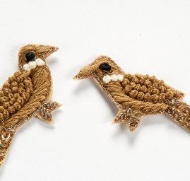 Zvířecí aplikace drobní ptáčci starozlaté barvy