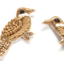 Zvířecí aplikace drobní ptáčci starozlaté barvy