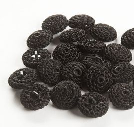Knoflík imitace ruční práce černý