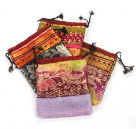 Dárkový pytlík žakárový mix barev 12x11 cm