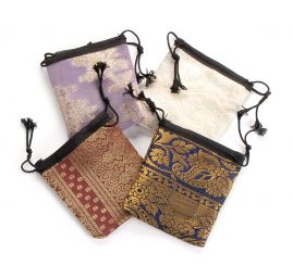 Dárkový pytlík žakárový mix barev 10x9 cm