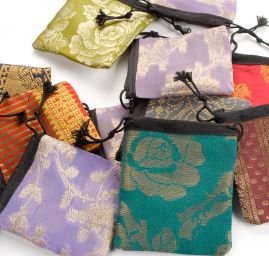 Dárkový pytlík žakárový mix barev 10x9 cm