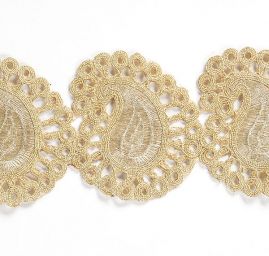 Krajková kovová stuha paisley vzor kapky