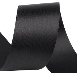Atlasová stuha šíře 50 mm oboulíc černá