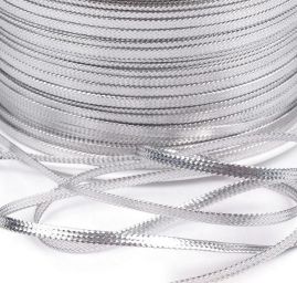 Dutinka leonská s lurexem hladká 2,5mm stříbrná