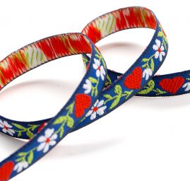 Stuha krojová vyšívaná tm.modrá 9mm