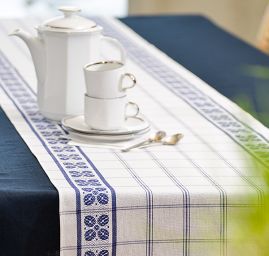 Běhoun ubrus kuchyňský modrý