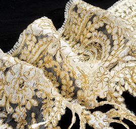 Krajka lem lurexová výšivka zlatá