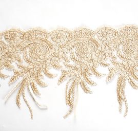 Krajka lem lurexová výšivka zlatá