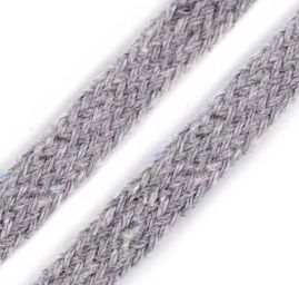 Oděvní bavlněná šňůra plochá 10mm sv.šedá