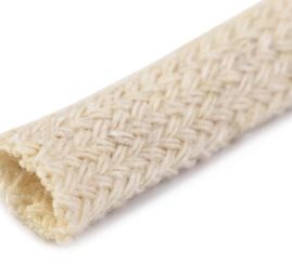 Oděvní bavlněná šňůra plochá 7mm režná