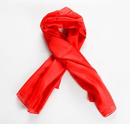 Hedvábný šál jednobarevný červený