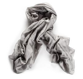 Hedvábný šál jednobarevný světlý antracit 