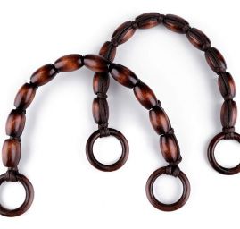 Ucha na tašky z dřevěných válečků tmavě hnědá