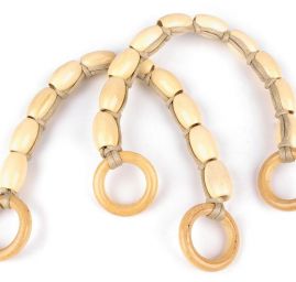 Ucha na tašky z dřevěných válečků přírodní světlá