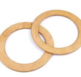 Ucha na tašky dřevo kruh světlá průměr 14cm