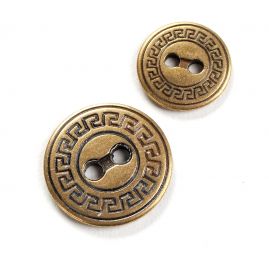 Knoflík kov staromosaz ozdobný lem velký 30"
