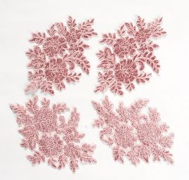 Krajková aplikace středová růžová