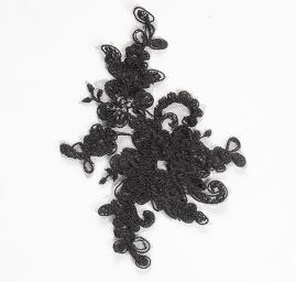 Krajková aplikace středová střední černá