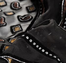 Efektné šál vypaľovaný zamat / tlač hnedý / khaki