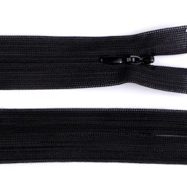 Zip 25 cm spirálový 3mm krytý dederon černý