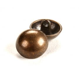 Knoflík kovový půlkulatý staromosaz 15"