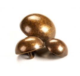 Knoflík kovový půlkulatý staromosaz 23"