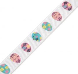 Stuha rypsová velikončoní motiv barevná vajíčka