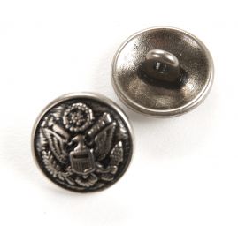 Knoflík kovový půlkulatý 24" nikl antik vzor