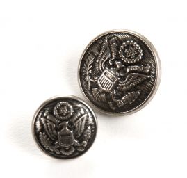 Knoflík kovový půlkulatý 32" nikl antik vzor