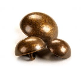 Knoflík kovový půlkulatý staromosaz 25"