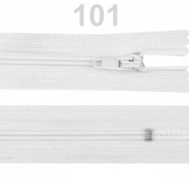 Zip 18 cm spirálový 3mm autlock nekrytý bílý