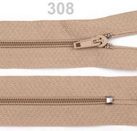 Zip 18 cm spirálový 3mm autlock nekrytý béžový