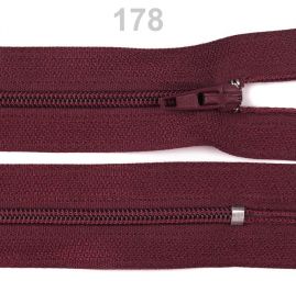 Zip 18 cm spirálový 3mm autlock nekrytý vínový