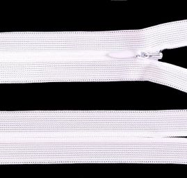 Zip 18 cm spirálový 3mm krytý dederon bílý