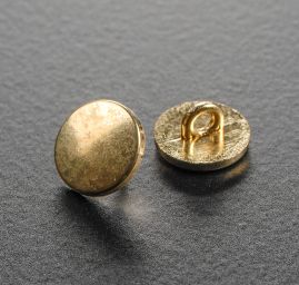 Knoflík kulatý plochý zlaté barvy s krčkem  22"