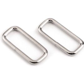Průvlek rámeček vsuvka kov 25x8 mm nikl stříbrný